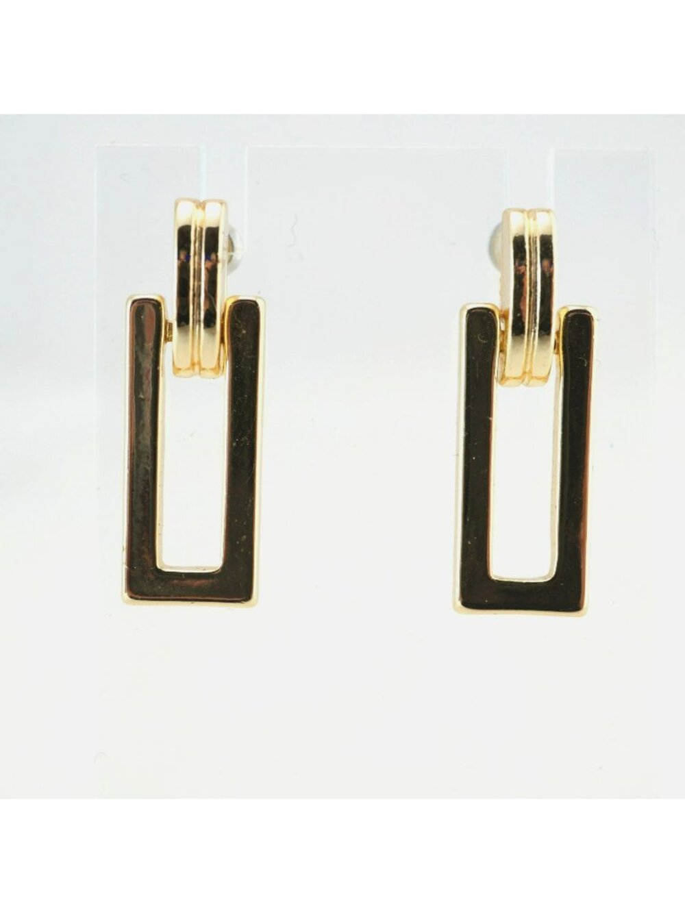 Napier Gold-Tone Rectangular Drop Earrings Geometric Design